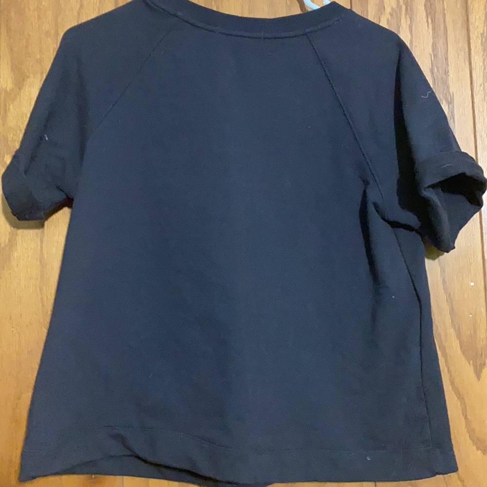 Eri + Ali black short sleeve sweatshirt top size M - Picture 5 of 5